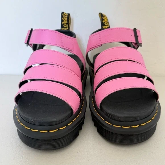 NEW DR MARTENS Pink Leather Blaire Sandals Size EU 39 US 8 - Picture 5 of 8